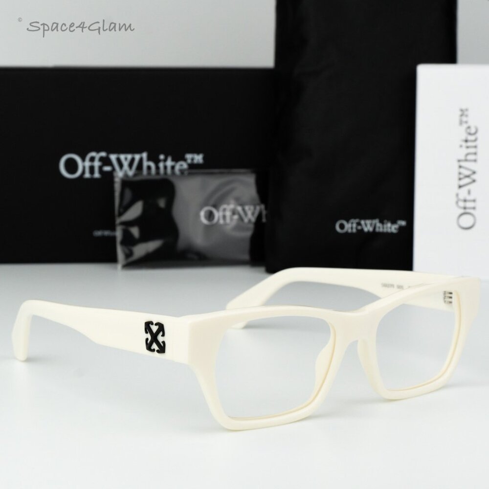 Off-White Women Eyeglasses White Square OERJ07E STYLE 7E 0100 NEW AUTHENTIC